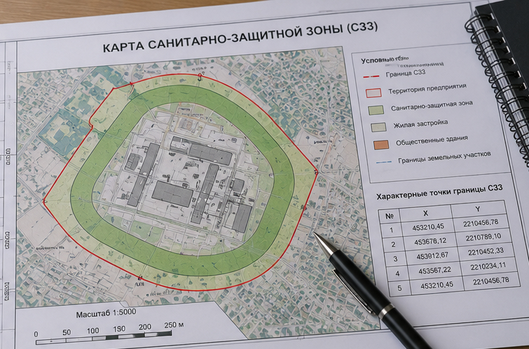 Карта санитарно-защитной зоны